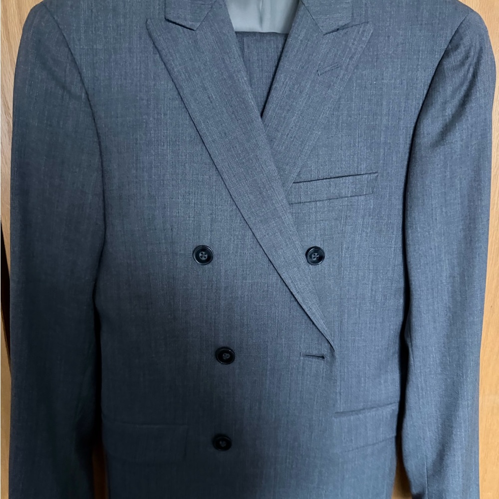 Calvin Klein Gray Double-Breasted Men's Suit